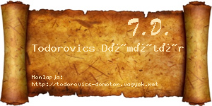 Todorovics Dömötör névjegykártya